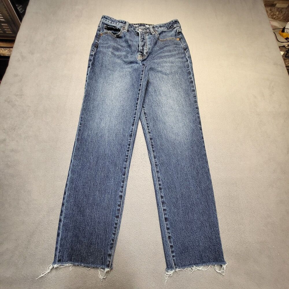 Old Navy Jeans‎ Womens 6 Blue Curvy OG Straight Leg Distressed Denim Stretch